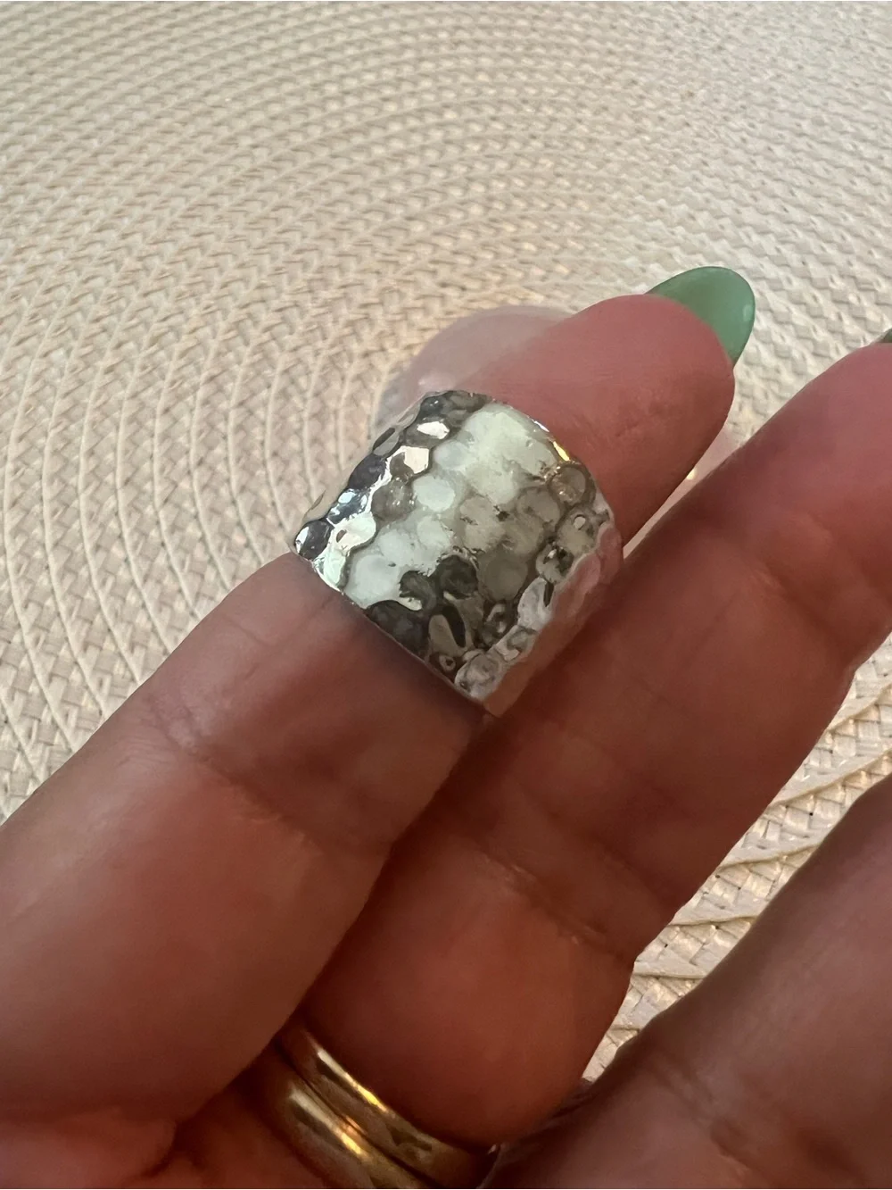 925 Sterling Silver elegant hammered